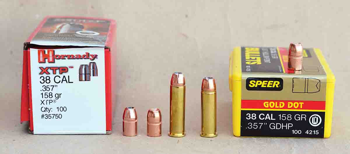 Even if bullets are seated out to the same overall cartridge length, .357 Magnum data should “not” be used in .38 Special cases.